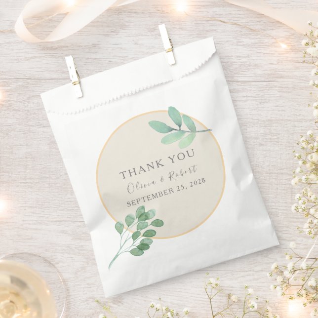 Sacs de Faveurs de Mariage Vert Doré (Coupé)