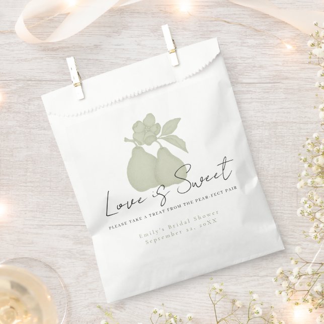 Sacs de Faveurs de Mariage Vert Sauge Perfect Pear (Coupé)
