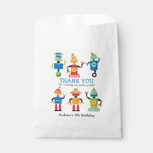 Sacs de fête d'anniversaire colorés pour robots