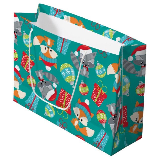 Sacs de fête motif pour animaux de la forêt de Noë (Devant Angle)