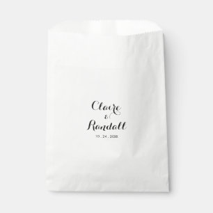 Sacs de mariage minimaliste noir et blanc Favor