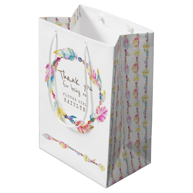 Sacs de mariage pour la plume et les perles (Dos Angle)