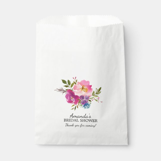 Sacs de préférence pour douche à fleurs rose et po (Devant)