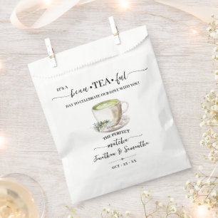 Sacs de thé matcha pour cadeaux de mariage de verd