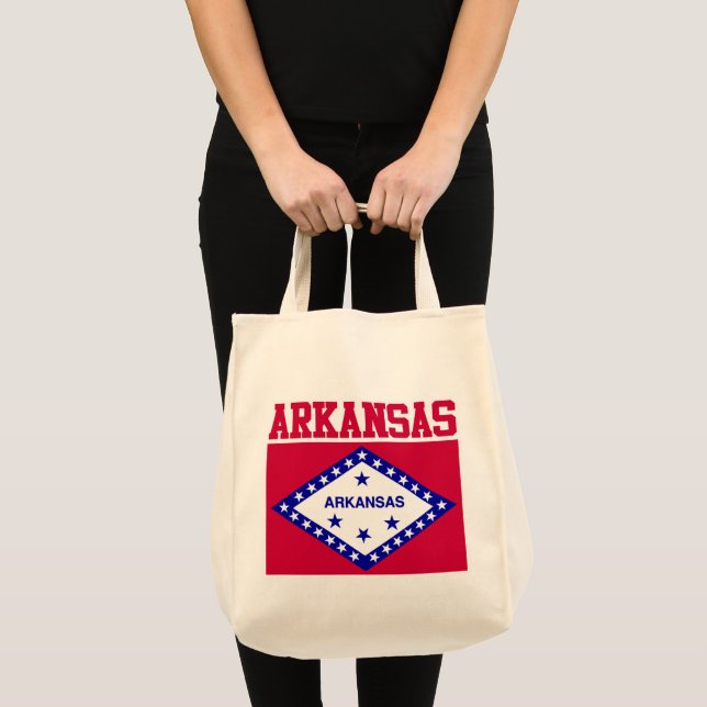 Sacs fourre-tout à drapeau d'état de l'Arkansas (Devant (produit))