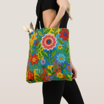 Sacs fourre-tout à fleurs fantaisistes lumineux et