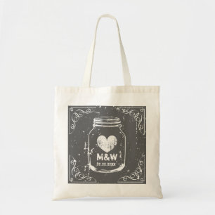 sacs fourre-tout de mariage vintage mason jar mono