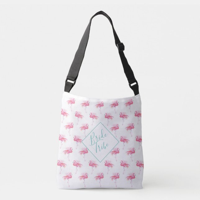 Sacs fourre-tout de motifs de flamants roses tropi (Devant)