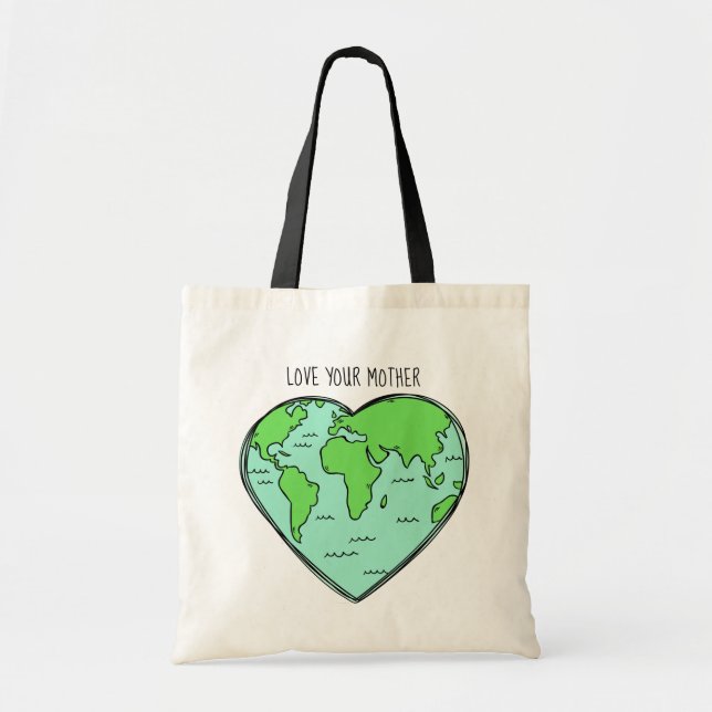 Sacs fourre-tout de texte personnalisés Earth Love (Devant)