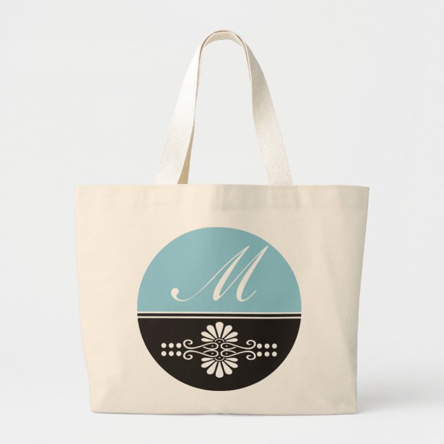 Sacs fourre-tout décorés d'un monogramme à toile : (Devant)