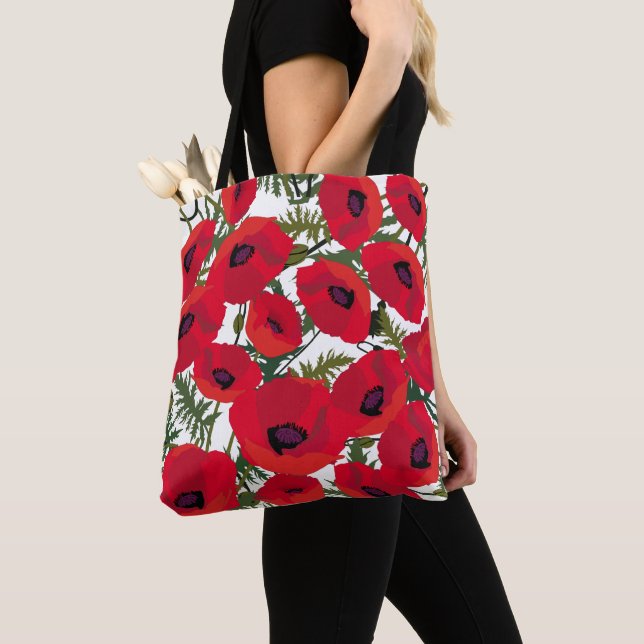 Sacs fourre-tout Motifs des fleurs de pavot (De près)