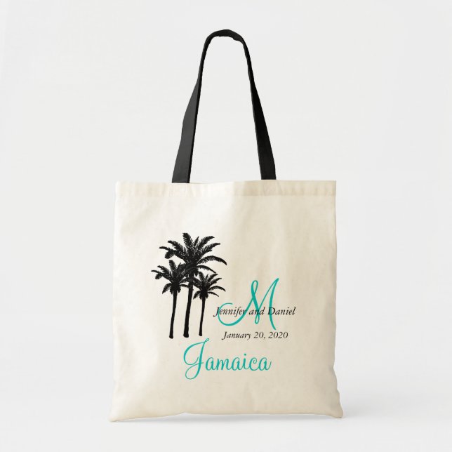 Sacs fourre-tout personnalisés à mariage de plage (Devant)
