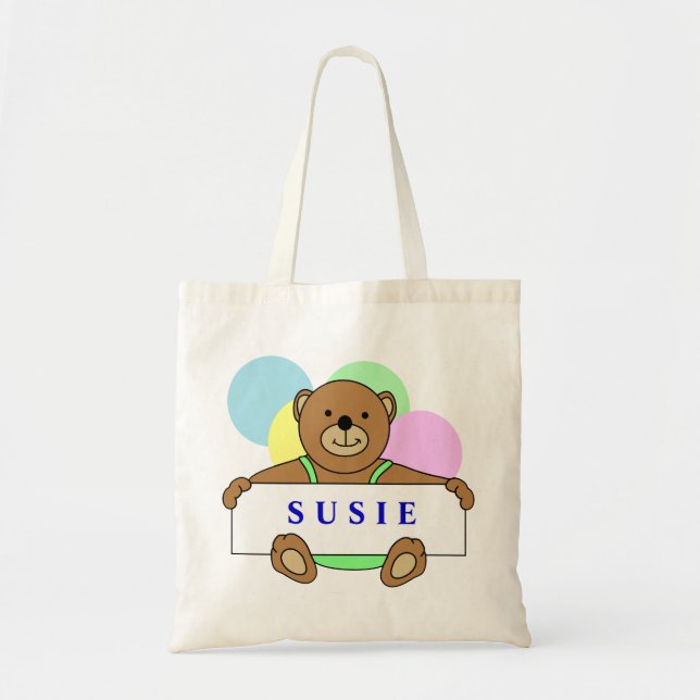 Sacs fourre-tout personnalisés à ours de nounours (Devant)