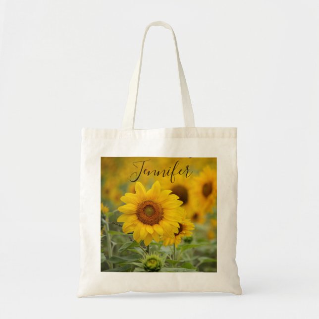 Sacs fourre-tout personnalisés de tournesol (Devant)