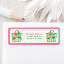 Sacs fourre-tout prépa rose et vert de Palm Beach