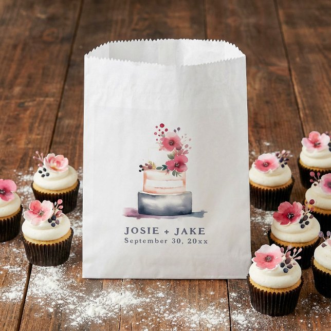 Sacs mariage Pastel pour gâteau (Pastel wedding cake favor bags.)