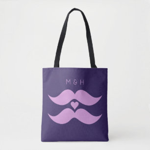Sacs monochromes Pink Mustaches personnalisés