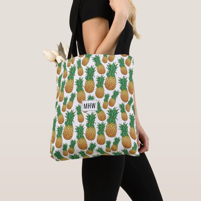 Sacs monogrammes personnalisés Motif ananas (De près)