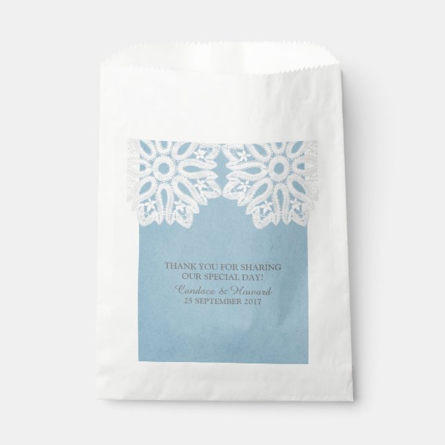 Sacs préférés en dentelle bleu élégant (Devant)