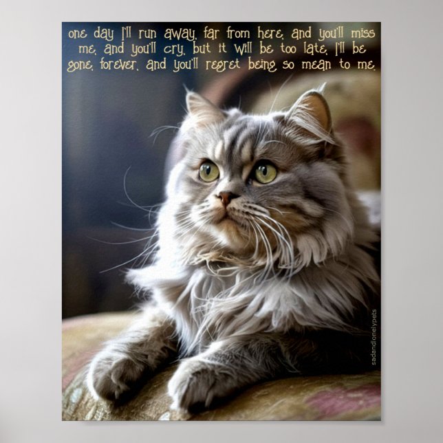 Sad and Lonely Pets Poster Print: One Day (Front)