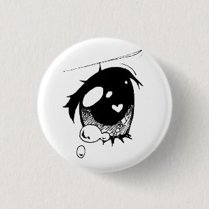 sad anime eye :( mini button