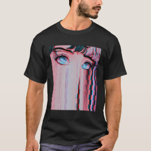Sad Anime Girl Vaporwave Aesthetic Anime Eyes Eboy T-Shirt