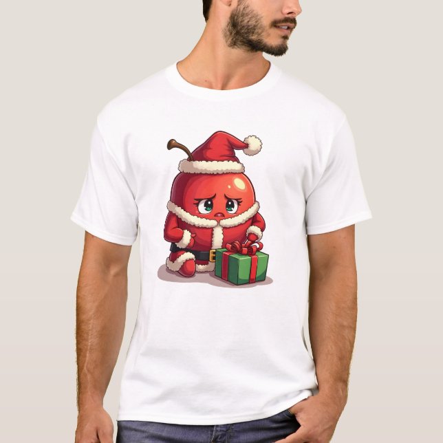 Sad Apple on Christmas T-Shirt (Front)