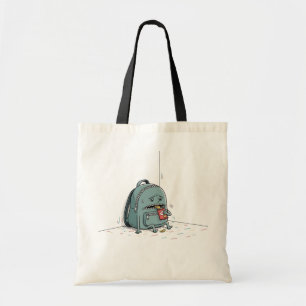 Sad Backpack Eating Chips   Funny Relatable Cartoo Tote Bag