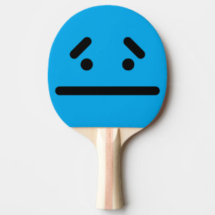 Sad Blank Face Blue Ping Pong Paddle