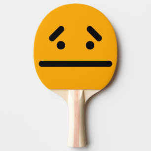 Sad Blank Face Orange Ping Pong Paddle
