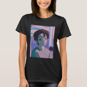 Sad Boy Japanese Vaporwave Glitch Aesthetics T-Shirt