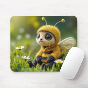 Sad Bumblebee With Tears Mouse Pad