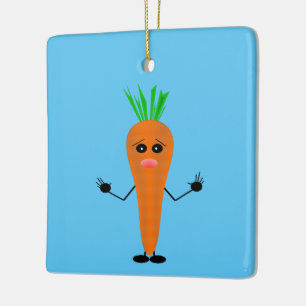 Sad Carrot by Kenneth Yoncich Ceramic Ornament