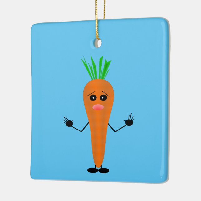 Sad Carrot by Kenneth Yoncich Ceramic Ornament (Left)