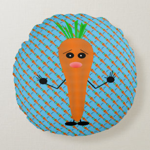 Sad Carrot by Kenneth Yoncich Round Pillow