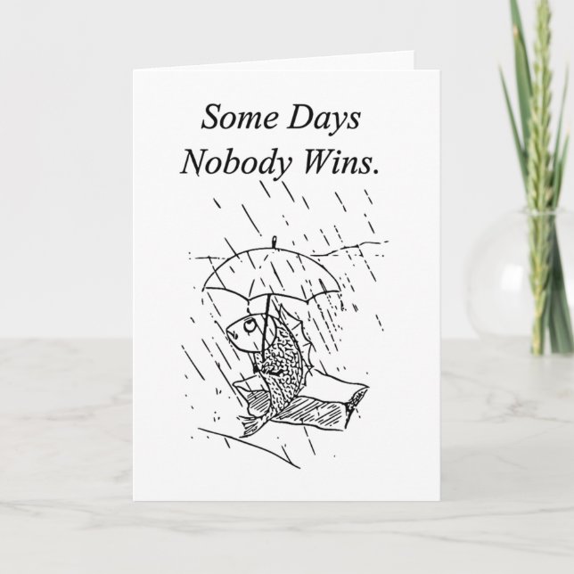 Sad Cartoon Fish Bad Day Sympathy Card (Front)