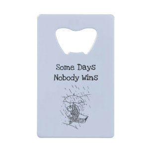 Sad Cartoon Fish Bad Day Sympathy Credit Card Bottle Opener