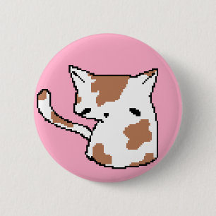 sad cat 2 inch round button