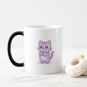 Sad Cat Cute Cartoon Character Magic Mug
