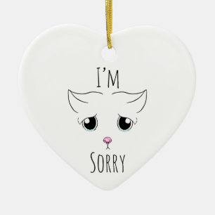 Sad Cat Face: I'm Sorry Ceramic Ornament