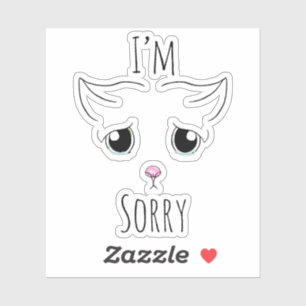 Sad Cat Face - I'm Sorry Custom-Cut Vinyl Stickers