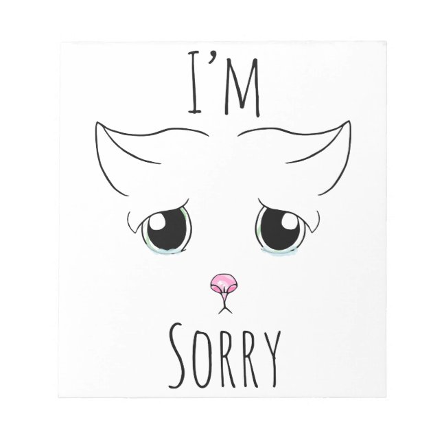 Sad Cat Face: I'm Sorry Notepad (Front)