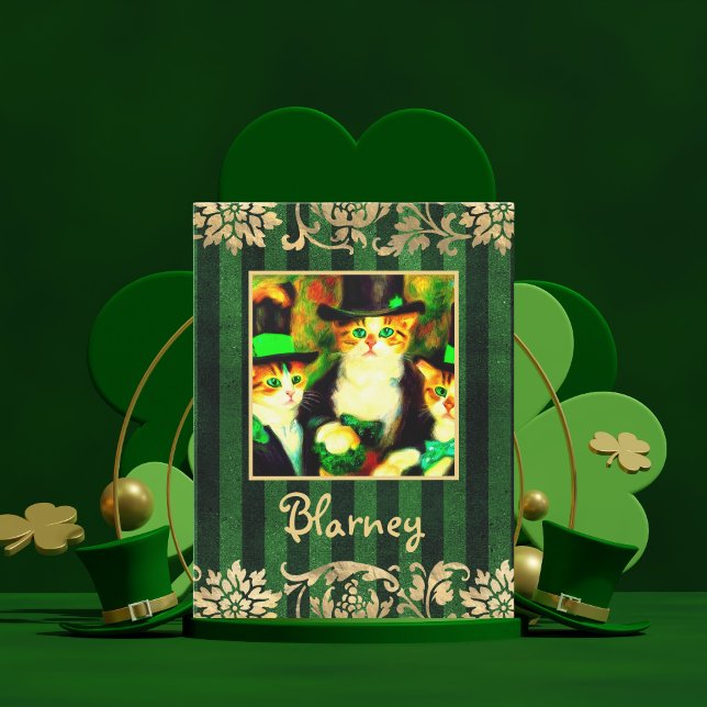 Sad Catnip Not Clover Saint Catrick's Day Cats Card (Creator Uploaded)