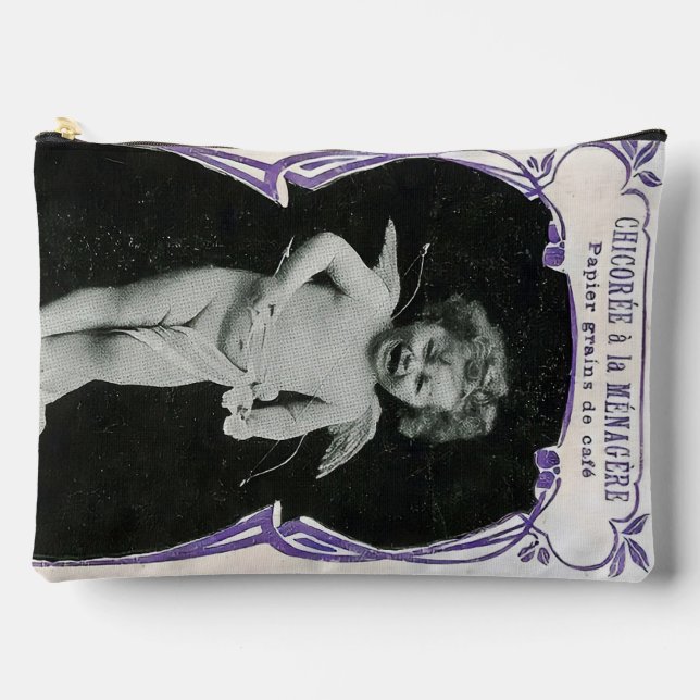 Sad Cherub Angel Print Accessory Pouch (Front)
