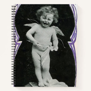 Sad Cherub Angel Print Notebook