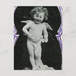 Sad Cherub Angel Print Postcard