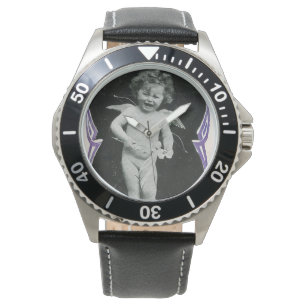 Sad Cherub Angel Print Watch