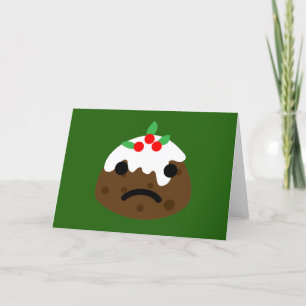 sad christmas pudding holiday card