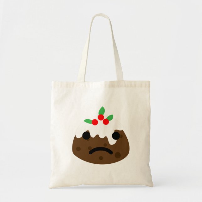 sad christmas pudding tote bag (Front)