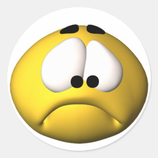 sad classic round sticker